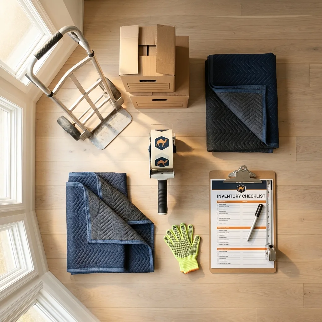 Professional moving supplies and packing materials layout for Daingerfield residential relocations