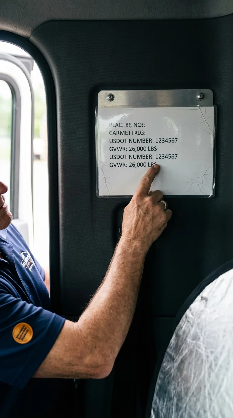 USDOT licensing placard verification in Daingerfield